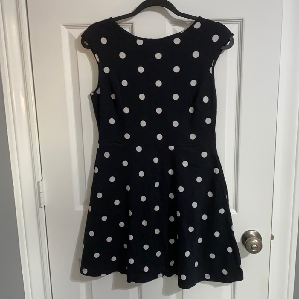 Black and white polkadot dress
